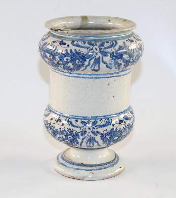 Bild Nr.1: 129-2127 Albarello Apothekergefäß: (Porzellan u. Keramik)