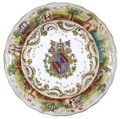 Bild Nr.1: 129-2143 Wappenteller Capodimonte: (Porzellan u. Keramik)