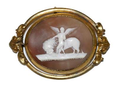 Bild Nr.1: 129-2198 Engel u. zahmer Löwe.: (Schmuck, Anhänger, Gemmen und Kameen)