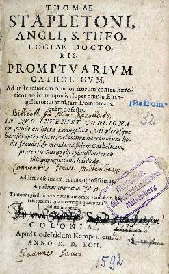 Bild Nr.1: 129-228 Stapleton,T.: (Alte Drucke, Handschriften und Theologie)