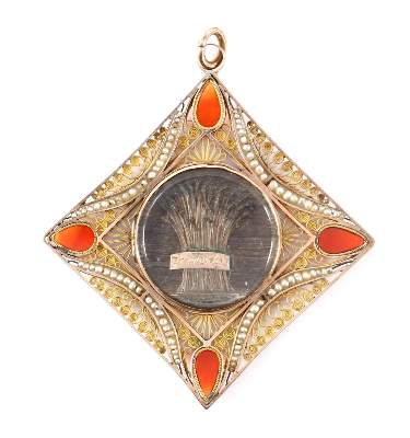 Bild Nr.2: 129-2280 Prächtiger Biedermeieranhänger.: (Schmuck, Anhänger)