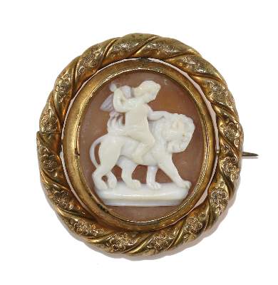 Bild Nr.1: 129-2341 Amor als Löwenbändiger.: (Schmuck, Broschen, Gemmen und Kameen)
