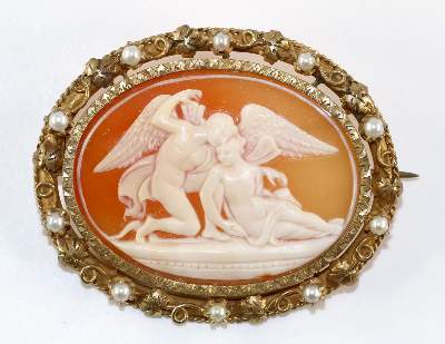 Bild Nr.1: 129-2343 Amor u. Psyche.: (Schmuck, Broschen, Gemmen und Kameen)