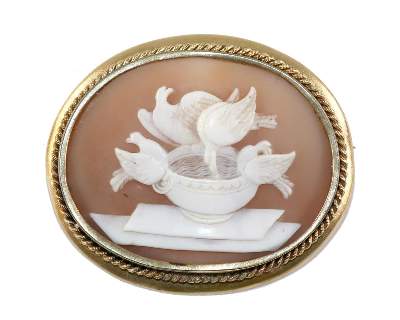Bild Nr.1: 129-2394 Die Tauben des Plinius.: (Schmuck, Broschen, Gemmen und Kameen)