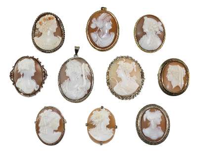 Bild Nr.1: 129-2455 Göttinnen u. Frauenportraits.: (Schmuck, Broschen, Gemmen und Kameen)