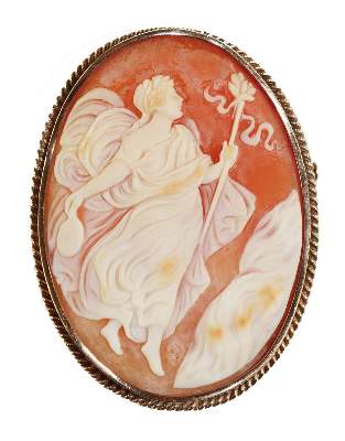 Bild Nr.1: 129-2509 Muschelkamee: (Schmuck, Broschen, Gemmen und Kameen)