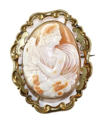 Bild Nr.1: 129-2515 Muse mit Harfe.: (Schmuck, Broschen, Gemmen und Kameen)