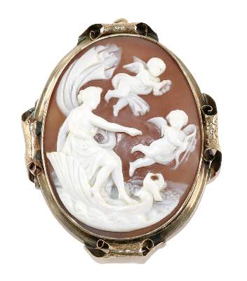 Bild Nr.1: 129-2568 Venus u. Amor.: (Schmuck, Broschen, Gemmen und Kameen)