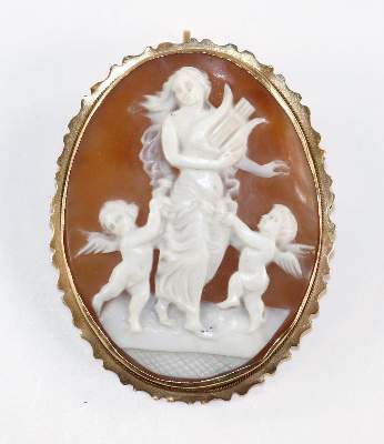 Bild Nr.1: 129-2569 Venus u. Amor.: (Schmuck, Broschen, Gemmen und Kameen)