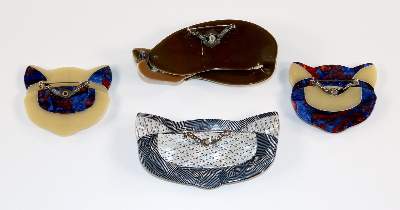 Bild Nr.2: 129-2614 Vier Katzenbroschen: (Schmuck, Broschen, Lea Stein)