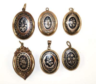 Bild Nr.1: 129-2624 Sechs Biedermeierbroschen.: (Schmuck, Broschen)