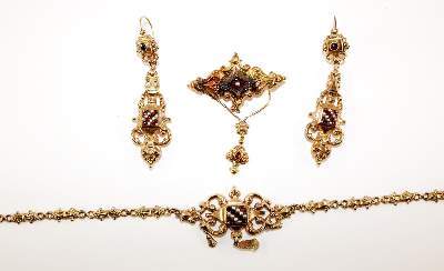 Bild Nr.1: 129-2652 Granatparure des: (Schmuck, Colliers)