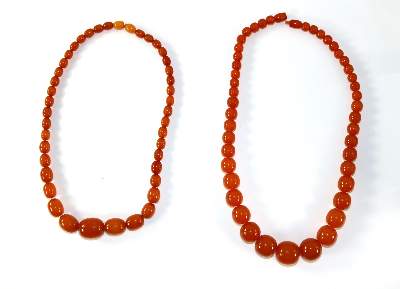 Bild Nr.1: 129-2667 Vier große Bernsteincolliers.: (Schmuck, Colliers)