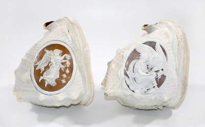 Bild Nr.1: 129-2692 Zwei Tritonmuscheln: (Schmuck, Gemmen und Kameen)