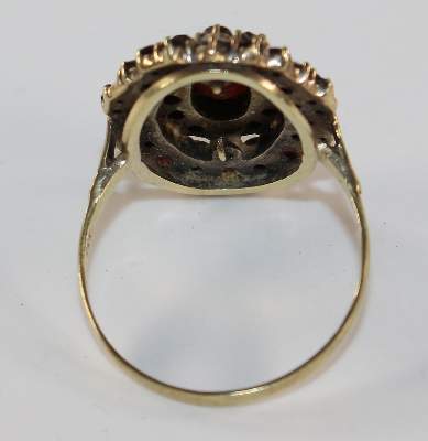 Bild Nr.2: 129-2737 Granatring 8k Gelbgold: (Schmuck, Ringe)