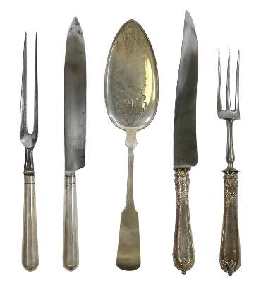 Bild Nr.1: 129-2757 Biedermeier Besteckteile: (Silber)