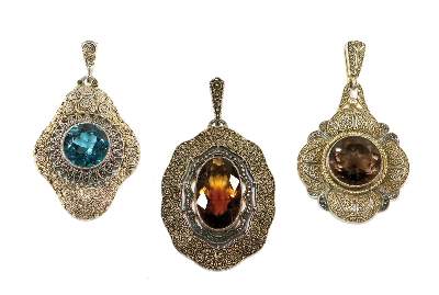 Bild Nr.1: 129-2802 Drei Art Déco-Anhänger.: (Theodor Fahrner, Anhänger)