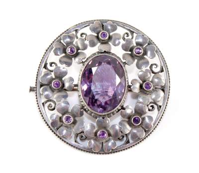 Bild Nr.1: 129-2938 Prachtbrosche mit Amethysten: (Theodor Fahrner)