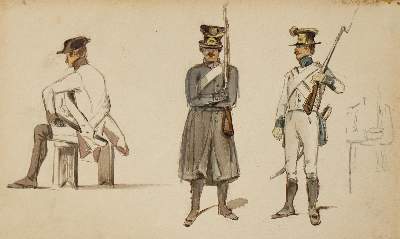 Bild Nr.2: 129-3103 Soldatendarstellungen.: (Varia, Militaria)