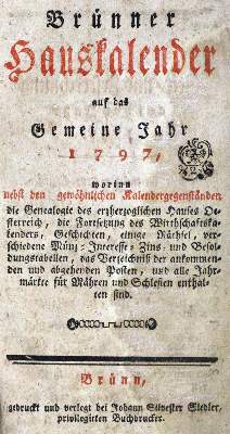 Bild Nr.1: 129-312 Brünner Hauskalender: (Kalender)