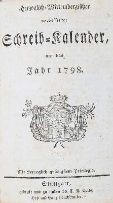 Bild Nr.1: 129-315 Herzoglich-Wirtembergischer: (Kalender)