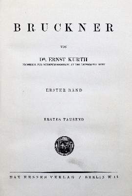 Bild Nr.1: 129-359 Kurth,E.: (Musik, Bruckner)