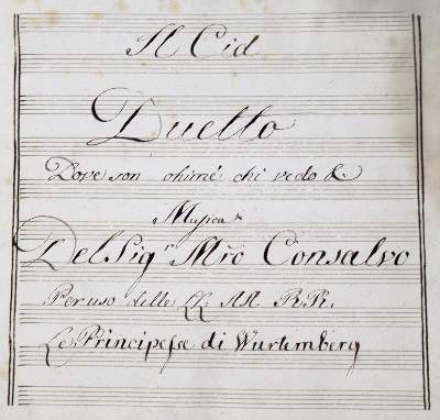 Bild Nr.1: 129-363 Consalvo, Tommaso.: (Musik, Handschriften)