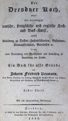 Bild Nr.1: 129-455 Baumann,J.F.: (Küche und Haushalt, Kochbücher, Dresden)