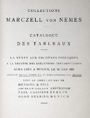 Bild Nr.1: 129-553 Marczell von Nemes (d.i. Moses Klein).: (Kataloge)