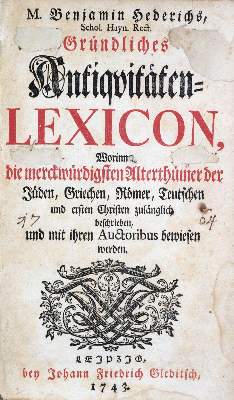 Bild Nr.1: 129-662 Hederich,B.: (Lexika - Wörterbücher - Sprachwissenschaften)