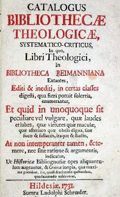 Bild Nr.1: 129-676 Reimann,J.F.: (Bibliographie und Buchwesen)