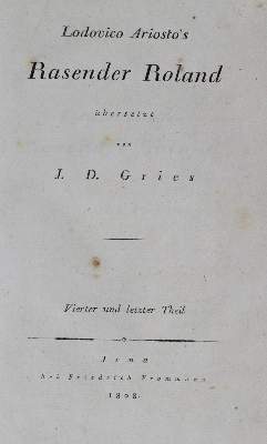 Bild Nr.1: 129-870 Ariosto,L.: (Literatur und illustrierte Bücher bis 19.Jahrhundert)