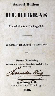 Bild Nr.1: 129-876 Butler,S.: (Literatur und illustrierte Bücher bis 19.Jahrhundert)