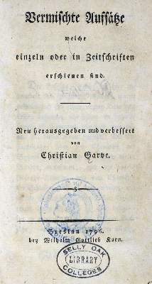 Bild Nr.1: 129-913 Garve,C.: (Literatur und illustrierte Bücher bis 19.Jahrhundert)