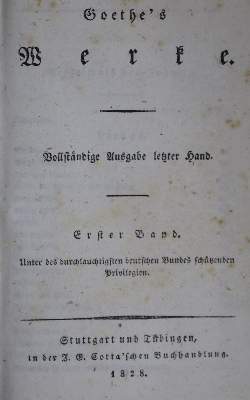 Bild Nr.1: 129-924 Goethe,J.W.v.: (Literatur und illustrierte Bücher bis 19.Jahrhundert)