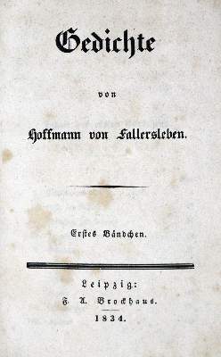 Bild Nr.1: 129-939 Hoffmann von Fallersleben,(A.H.).: (Literatur und illustrierte Bücher bis 19.Jahrhundert)