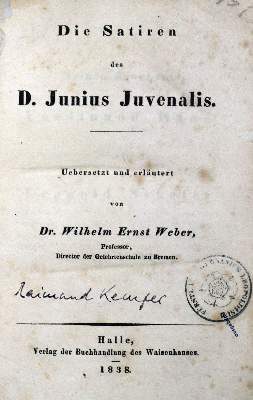 Bild Nr.1: 129-946 Juvenalis,J.: (Literatur und illustrierte Bücher bis 19.Jahrhundert)