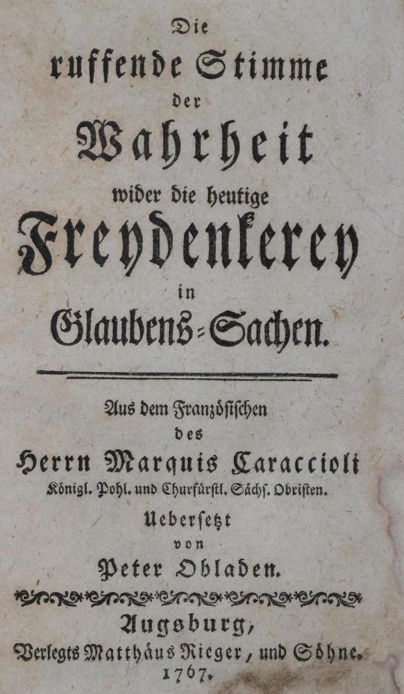 Große Abbildung Nr.1: 130-105 Caraccioli,(L.A.)de.: (Alte Drucke, Handschriften und Theologie)