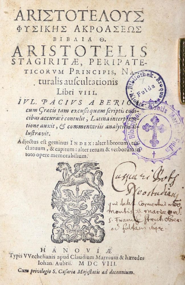 Große Abbildung Nr.1: 130-11 Aristoteles: (Alte Drucke, Handschriften und Theologie)