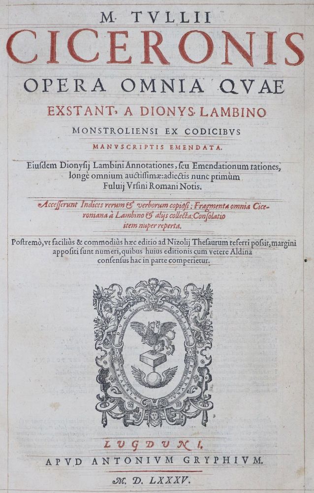 Große Abbildung Nr.1: 130-113 Cicero,M.T.: (Alte Drucke, Handschriften und Theologie)