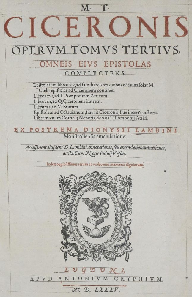 Große Abbildung Nr.2: 130-113 Cicero,M.T.: (Alte Drucke, Handschriften und Theologie)