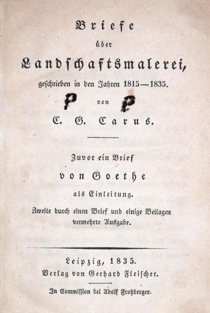 Große Abbildung Nr.1: 130-1154 Carus,C.G.: (Literatur und illustrierte Bücher bis 19.Jahrhundert)