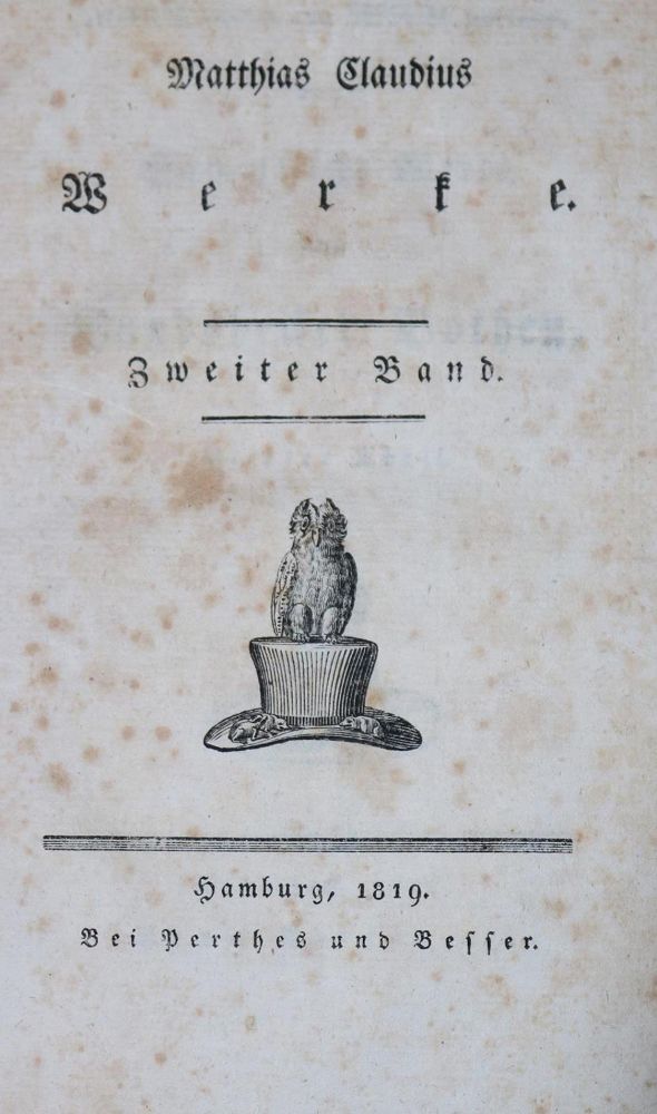 Große Abbildung Nr.1: 130-1160 Claudius,M.: (Literatur und illustrierte Bücher bis 19.Jahrhundert)