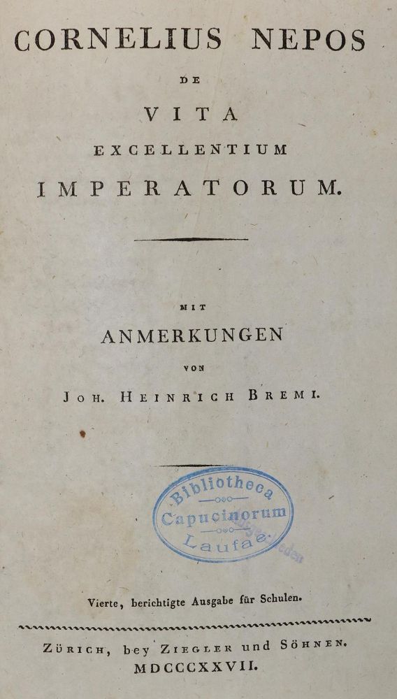 Große Abbildung Nr.21: 130-1170 Cornelius Nepos.: (Einband)