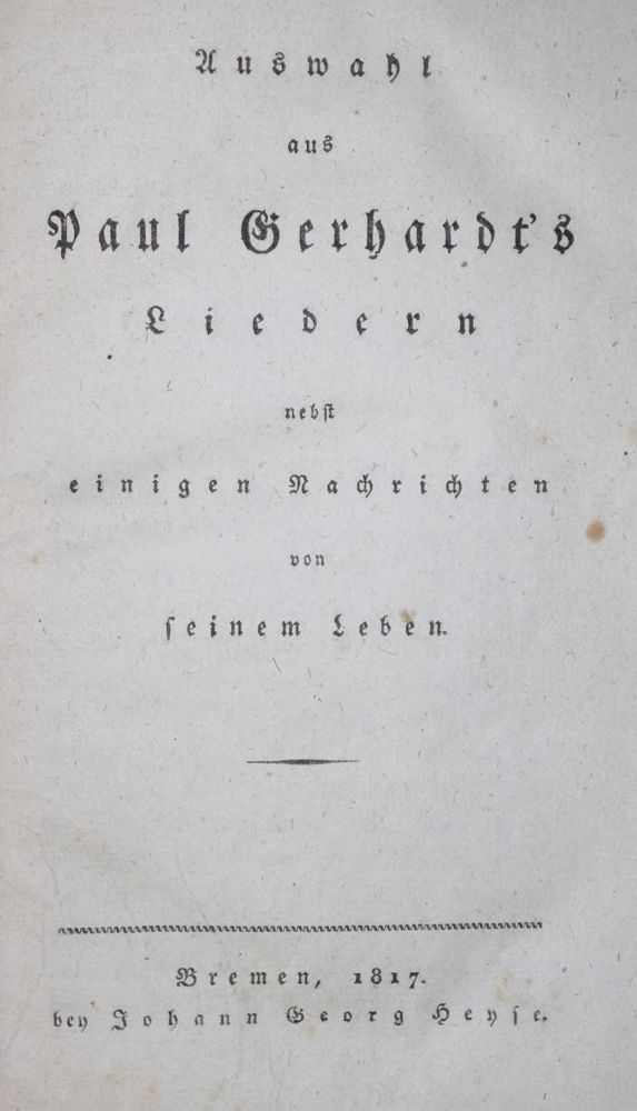 Große Abbildung Nr.1: 130-1186 Gerhardt,P.: (Literatur und illustrierte Bücher bis 19.Jahrhundert)