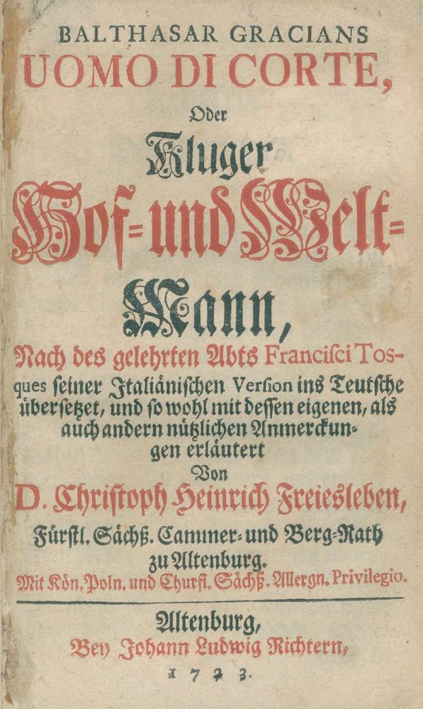Große Abbildung Nr.1: 130-1197 Gracian,B.: (Literatur und illustrierte Bücher bis 19.Jahrhundert)