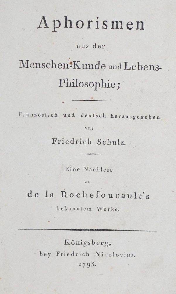 Große Abbildung Nr.1: 130-1236 (La Rochefoucault,F.de.).: (Literatur und illustrierte Bücher bis 19.Jahrhundert)