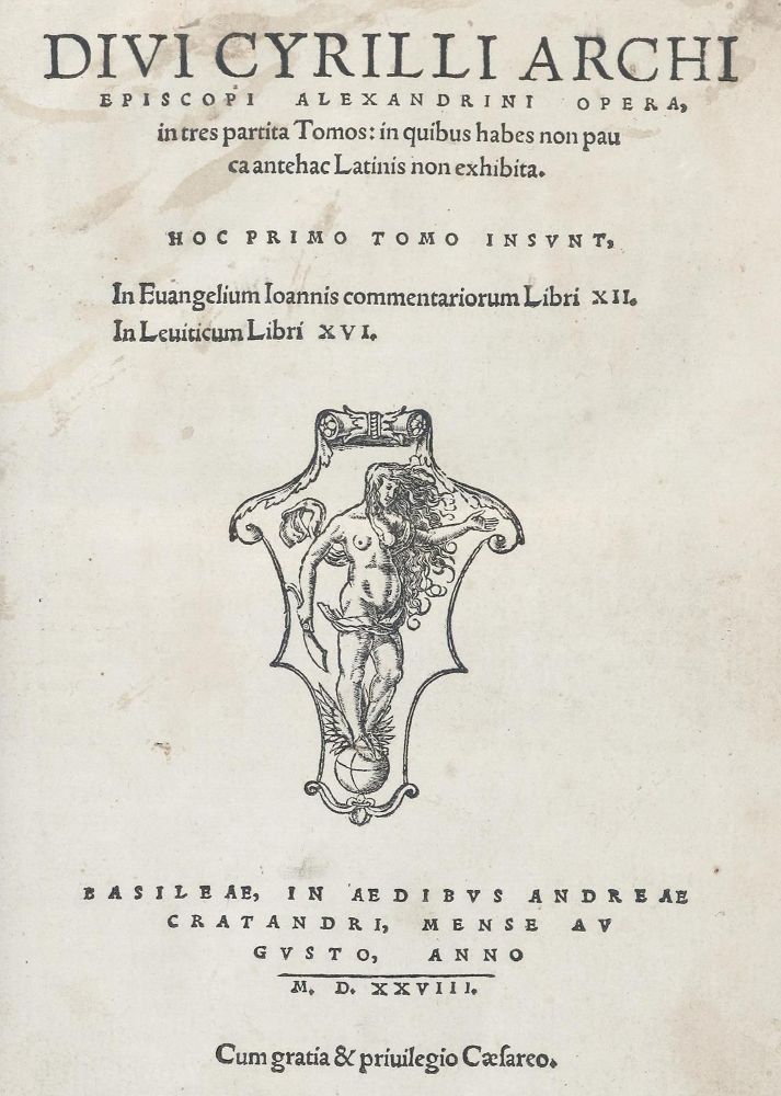 Große Abbildung Nr.1: 130-124 Cyrillus Alexandrinus.: (Alte Drucke, Handschriften und Theologie)