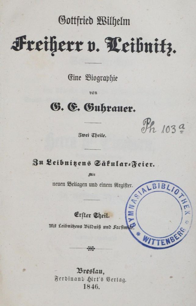 Große Abbildung Nr.2: 130-1243 Guhrauer,G.E.: (Leibnitz)