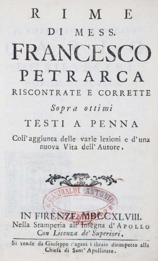 Große Abbildung Nr.1: 130-1277 Petrarca,F.: (Literatur und illustrierte Bücher bis 19.Jahrhundert)